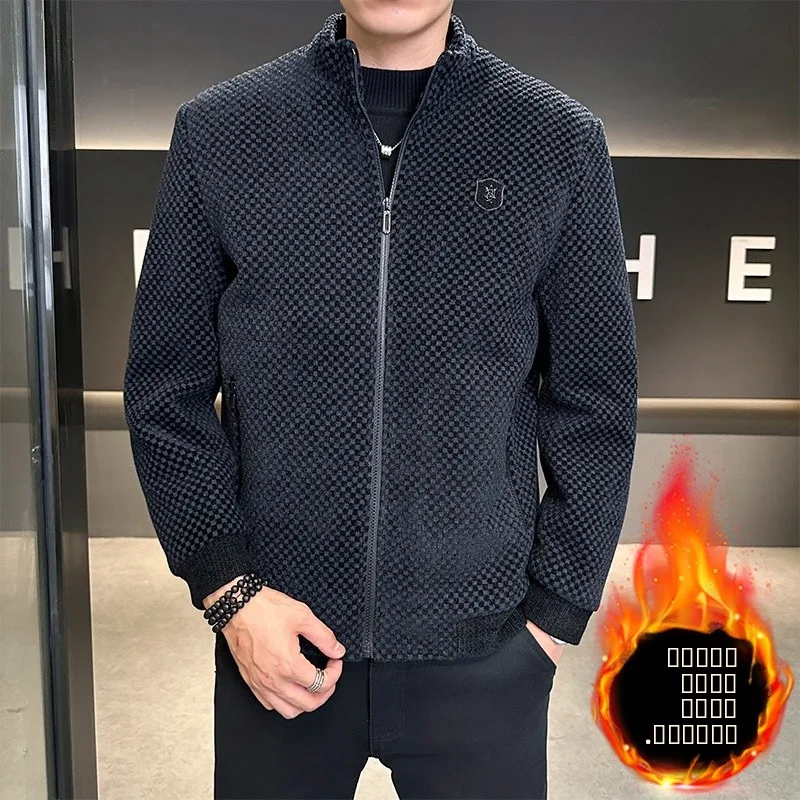 

Retro High-End Feel Casual Cotton Jacket Thickened Warm Windproof Stand Collar Men's New Style Fashion Urban Polyester Fiber