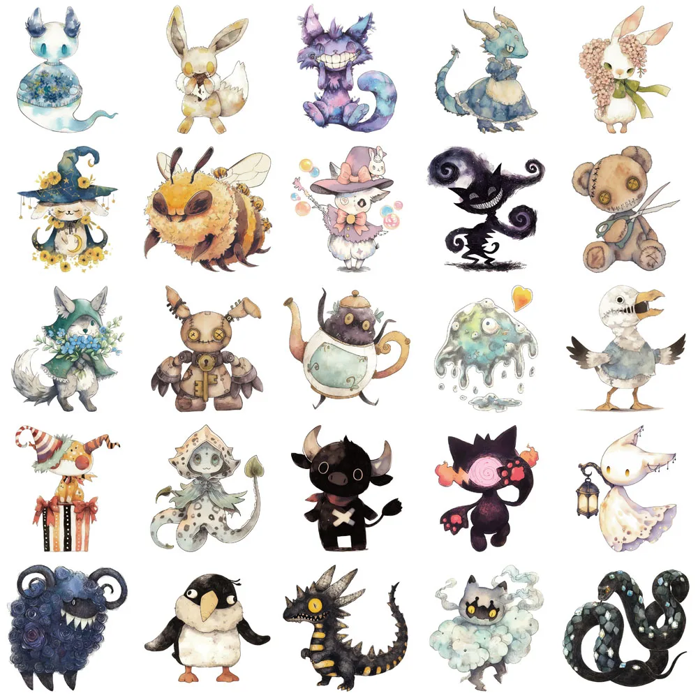 50/100PCS Kreative Absurd Märchen Monster Nette Aufkleber Dekorative Telefon Tassen Notebook Telefon Fällen Personalisierte Aufkleber