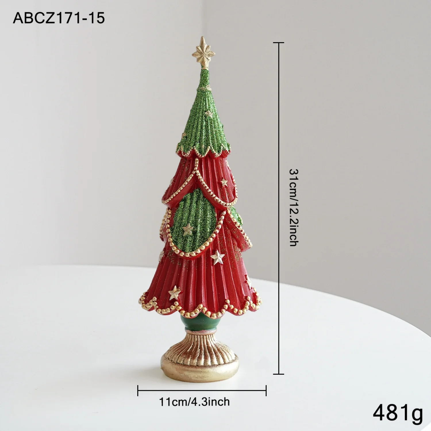 Retro Resin Large Christmas Figurine Ornaments Santa Claus Nutcracker and Xmas Tree Table Centerpieces Statue Fireplace Decor
