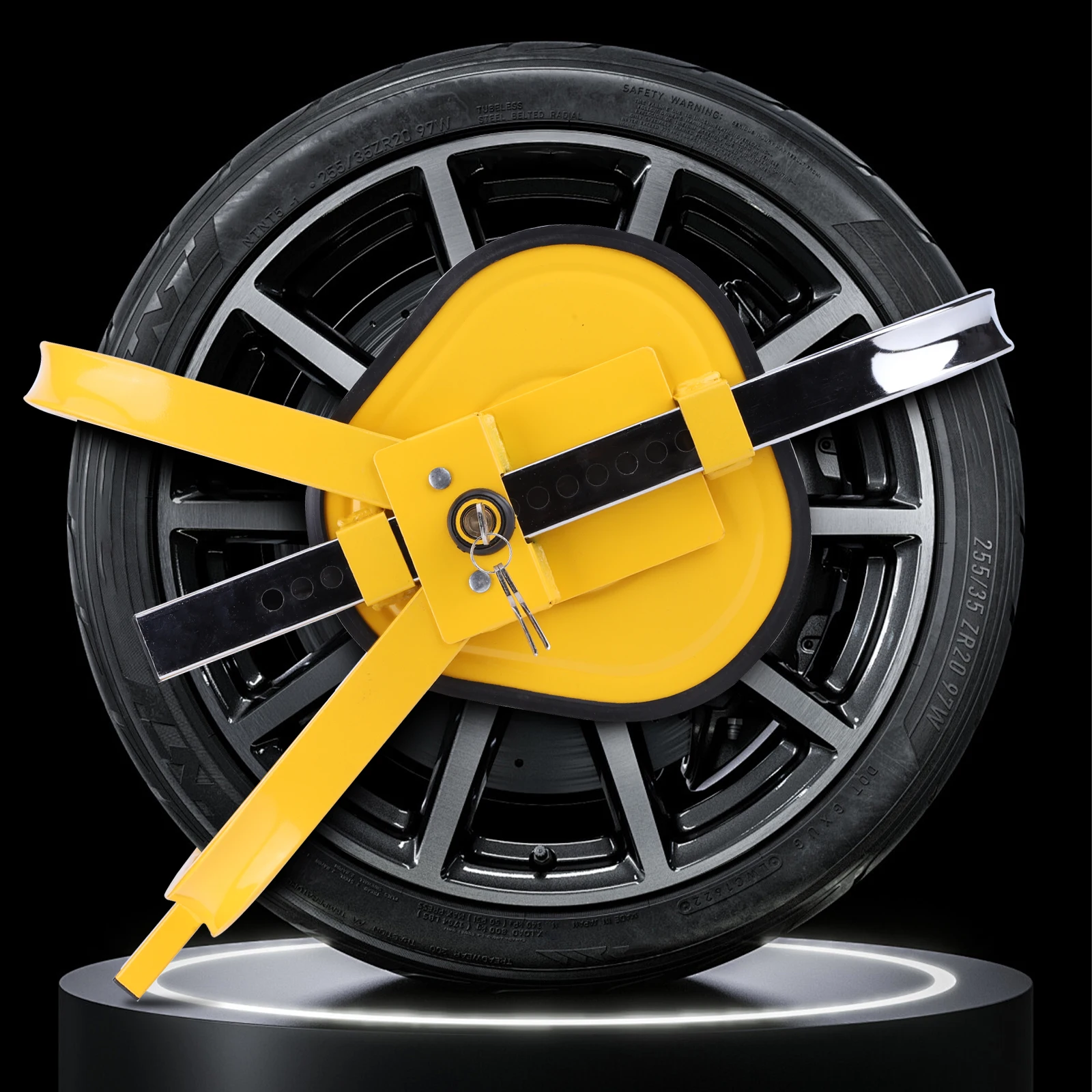 

Trident Suction Cup Type Wheel Lock Adjustable Tyre Claw Immobiliser Wheel Lock Small Three Fork Wheel Lock for 13-15in Wheel