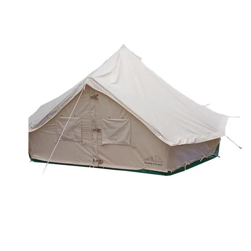 

Canvas Bell Tent for Glamping, 4 Seasons Yurt for Camping, 4M/5M Cotton Tent for Family Camping, Outdoor Hunting, or Parties