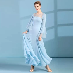 2023 Ballroom Dance Dress For Women Waltz Latin Modern Dance Competition Performance Clothes With Chest Pads