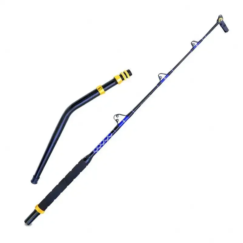 Cheap Wholesale Heavy Boat Fishing Pole Bent Butt Tuna Big Game Rod For Saltwater Swivel Tip Deep Sea Trolling Rod