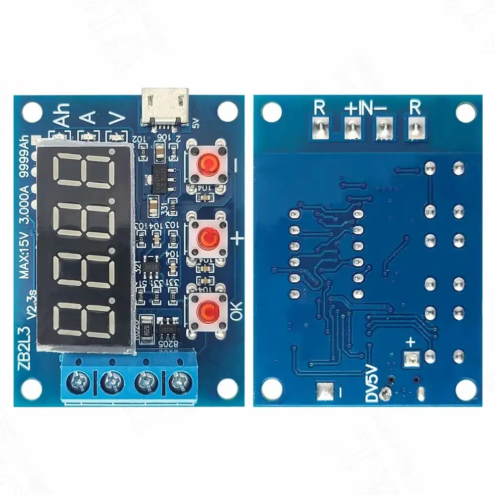 ZB2L3 Batteriekapazitätstestermodul LED-Digitalanzeige Netzteil Testwiderstand Externe 1,2 V-12 V 18650-Lithiumbatterie