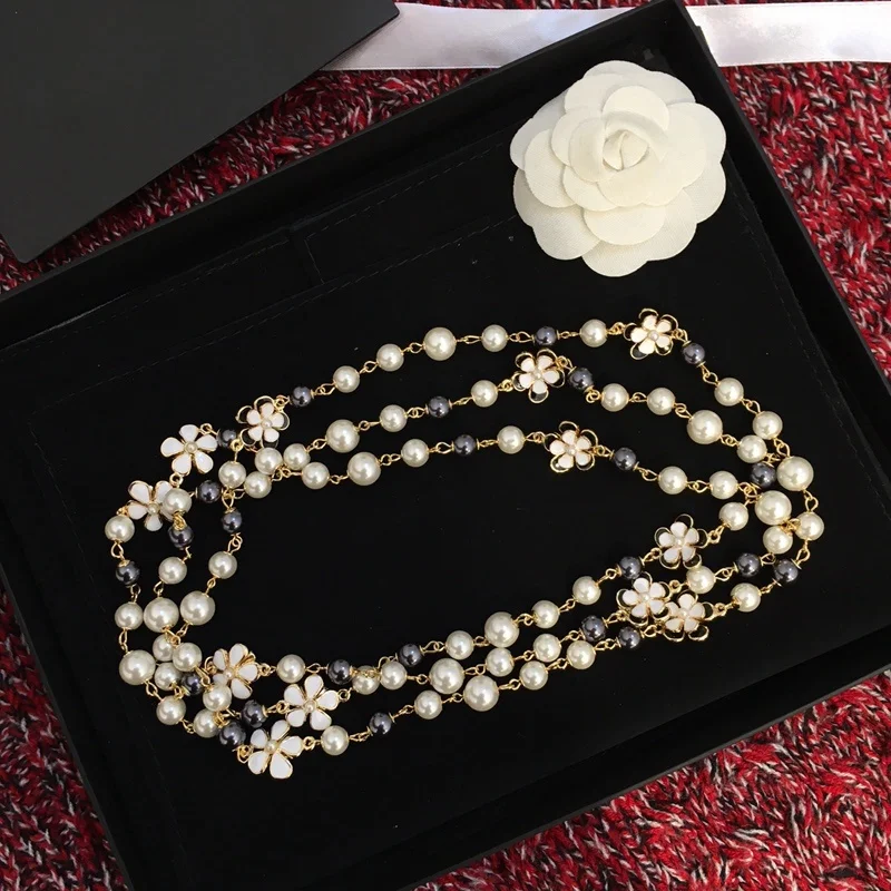 

Exquisite double long chain sweater chain pearl fashion all-in-one necklace