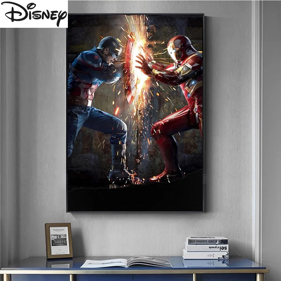 Marvel Avengers 5D DIY Diamond Painting Superhero Captain America Iron Man Rhinestones Picture Cross Stitch Home Decor Cuadros