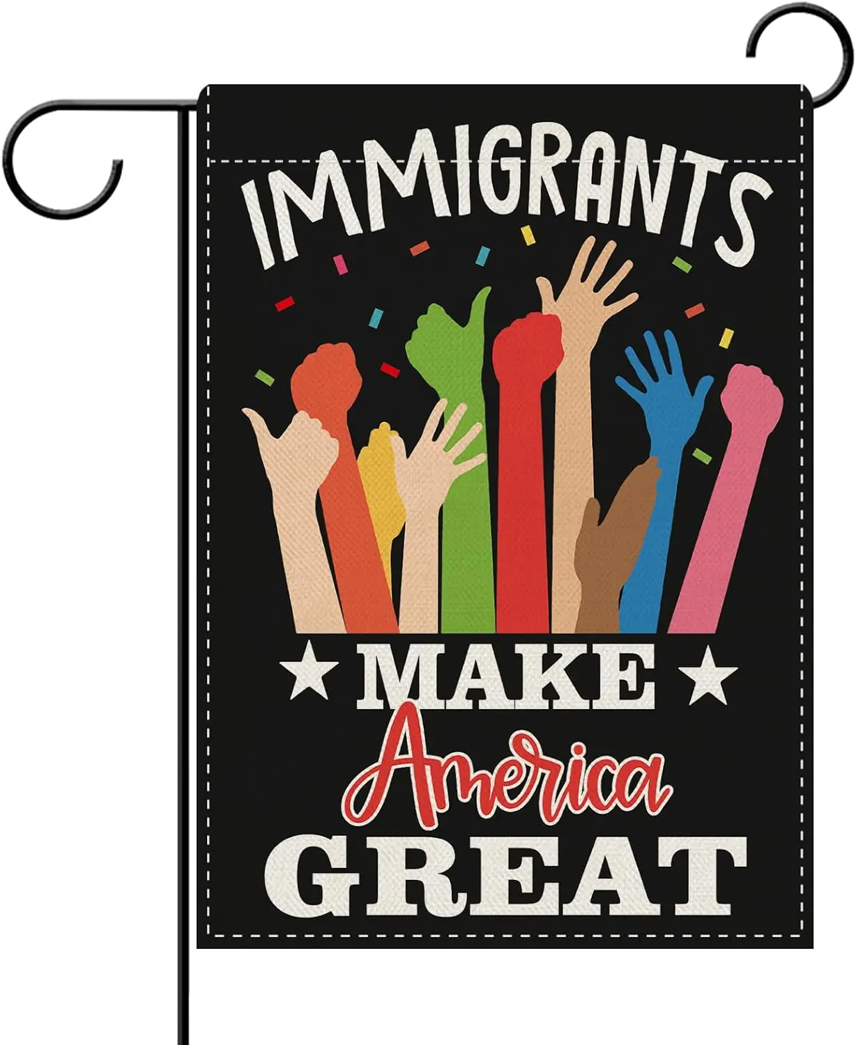 Dyrenson Immigrants Make America Great Decorative Garden Flag, Pro Immigration Equality Peace Diversity Yard Outside Home De jjp