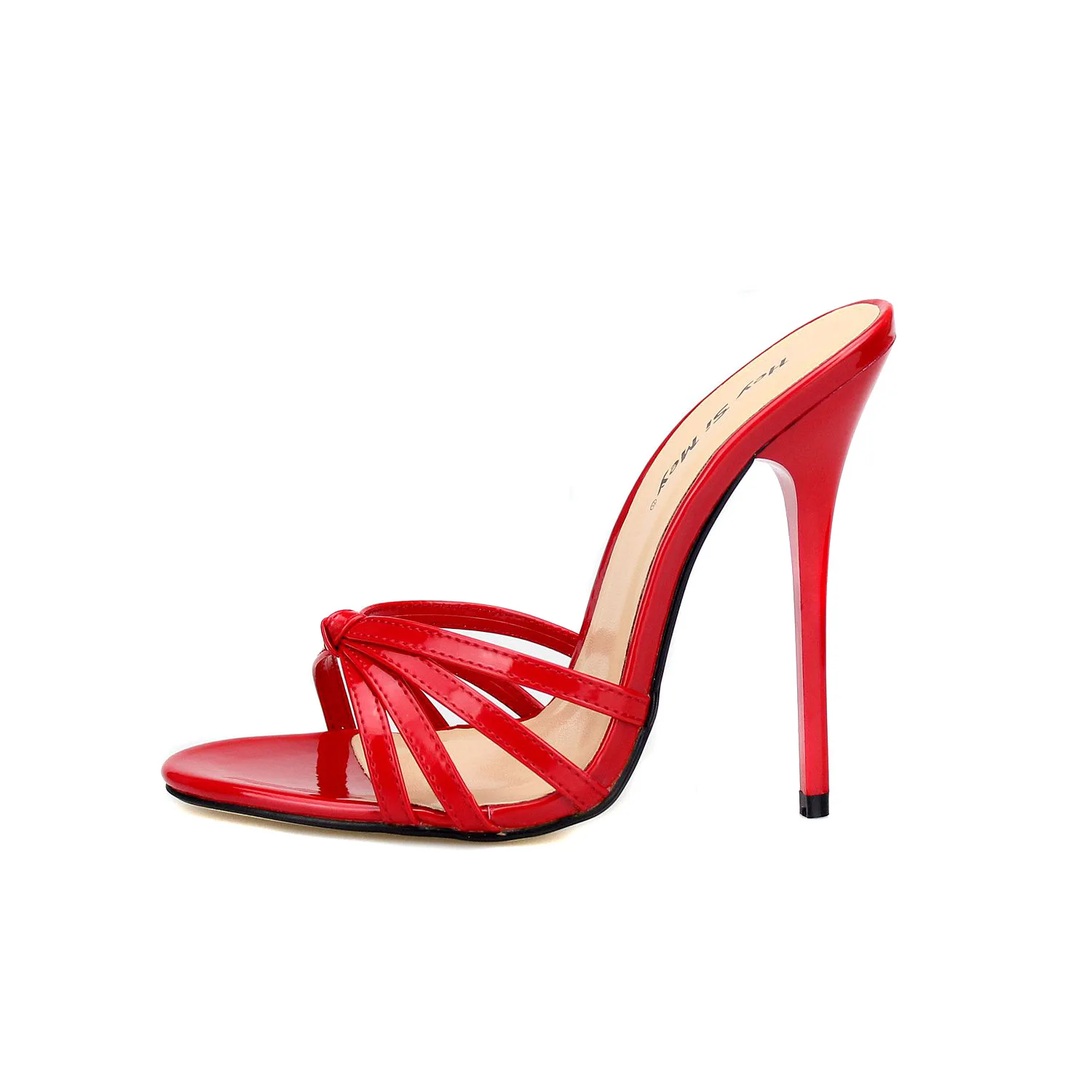 size 45 46 47 48 Women Party Sandals Summer Elegant 13cm Thin High Heels Narrow Band Shoes Peep Toe RED Pumps - Image 3
