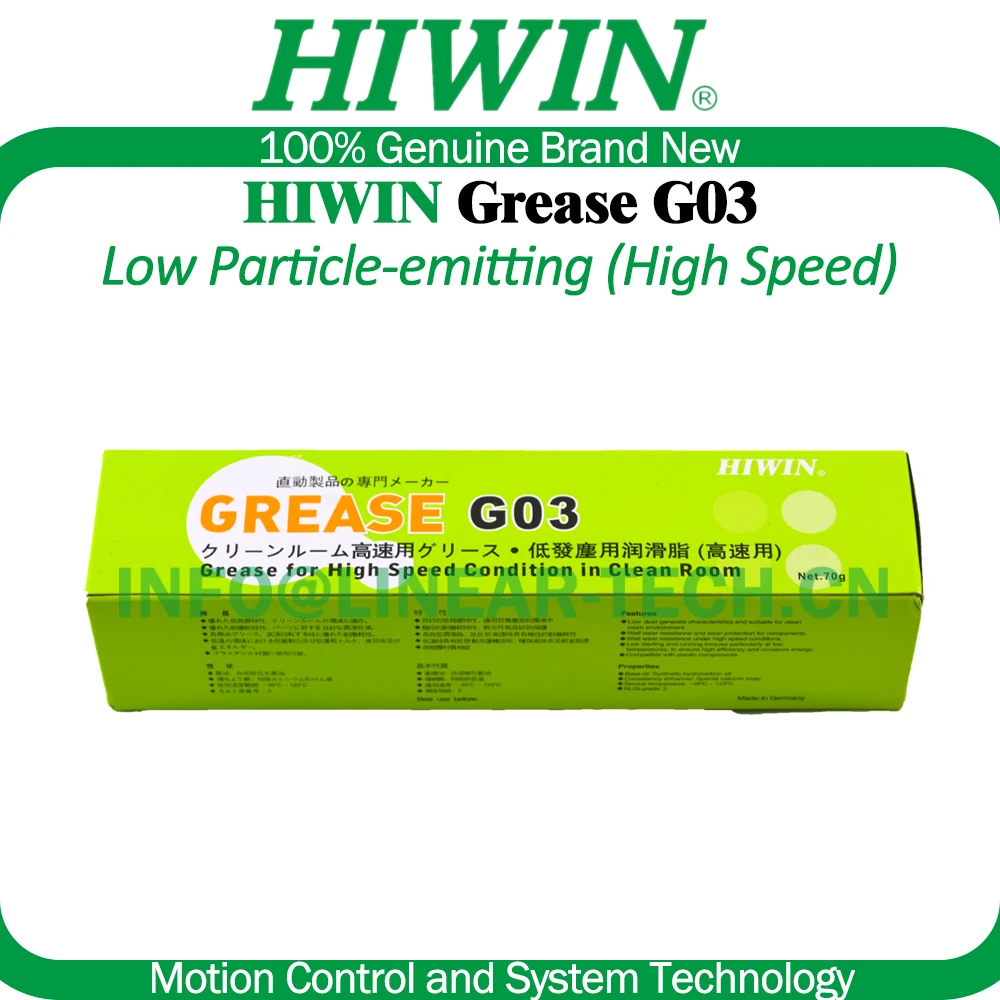 HIWIN G03 HWIN G04 Grease Low Particle-emitting High Speed Wear Resistant Long Term Usage Brand New Linear Guideways Ballscrews