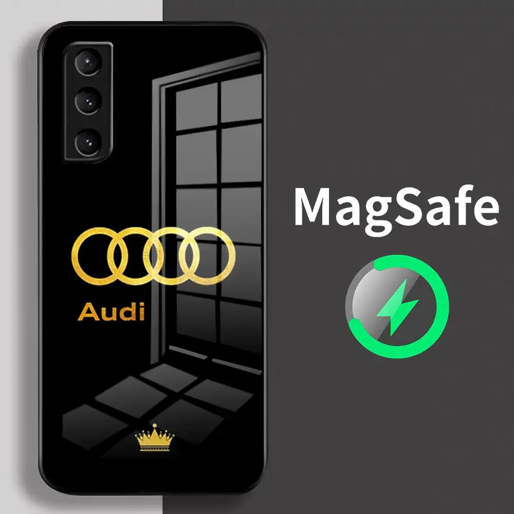 Чехол для телефона Audi-es Sport Car для Samsung S25 S24fe S23 S22 S21 S20fe N20u Ultra Plus Magsafe Glass, чехол для телефона