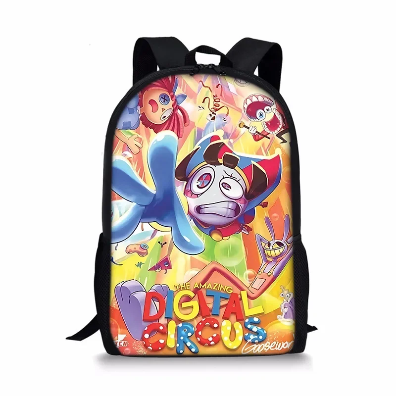 New THE AMAZING DIGITAL CIRCUS Magical Digital Circus 17-inch School Bag Student Backpack Cartoon School Bag