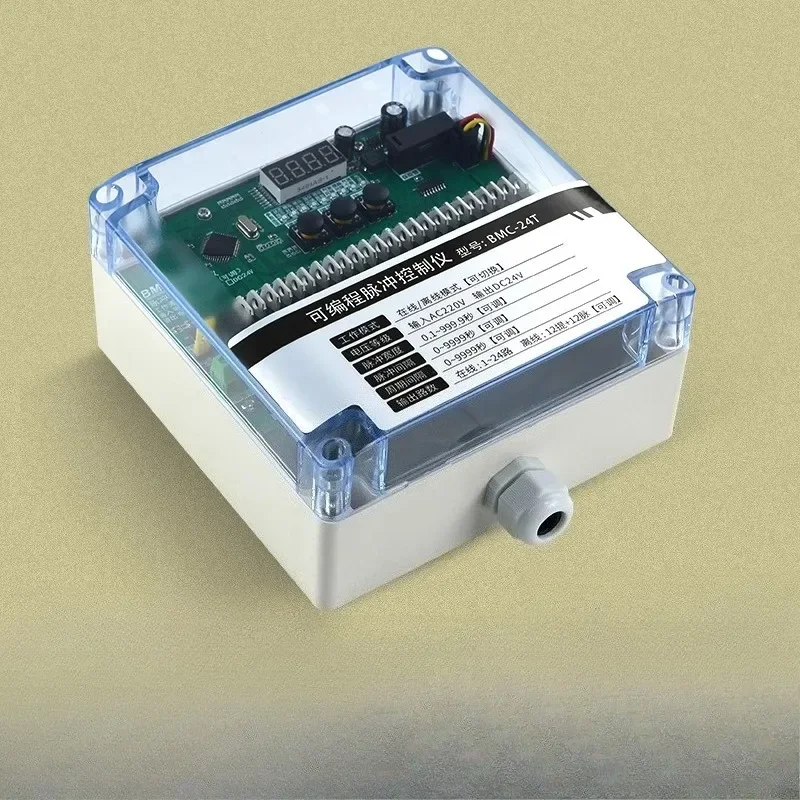 Pulse control board online and offline programmable bag filter dust cleaning pulse valve 1-24 channels 24V220V