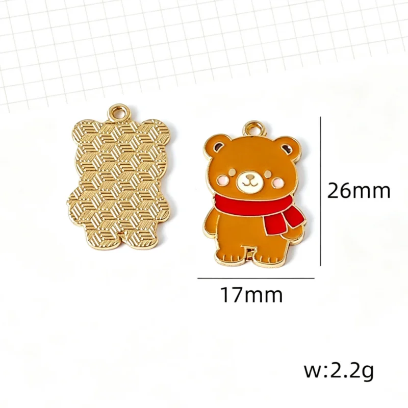 10pcs cartoon cute little animal lamb bee pendant DIY keychain necklace mobile phone chain accessory pendant view 5