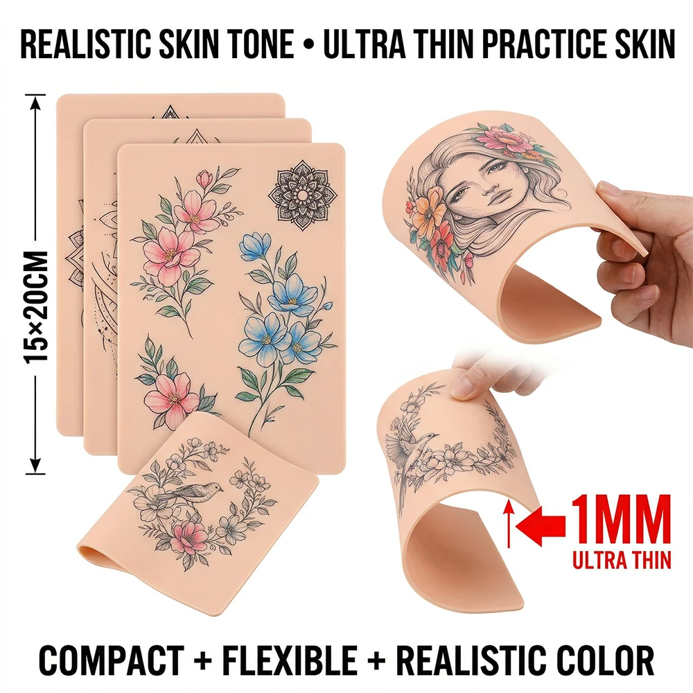 

Силиконовая кожа для татуажа DM 20/15/10/5/3 шт., 1 мм, цвет телесной кожи, двусторонняя, для микроблейдинга бровей и перманентного макияжа