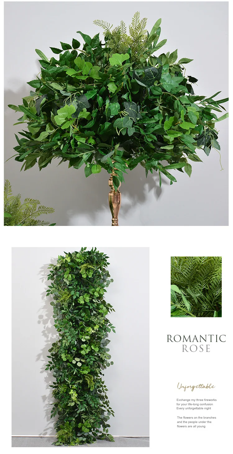 30-80CM Grüne Künstliche Blumenreihe, Grünes Blumenarrangement, Hochzeitstischbogen-Dekoration, Outdoor-Event, Künstliche Blumen-Hintergrundkulisse – Detail 6