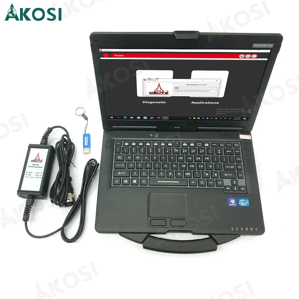 2026 serdia 4.0 Diagnosis controllers Diesel Engine for DEUTZ KIT DECOM + USB Dongle Communicator diagnostic tool+CF53 laptop