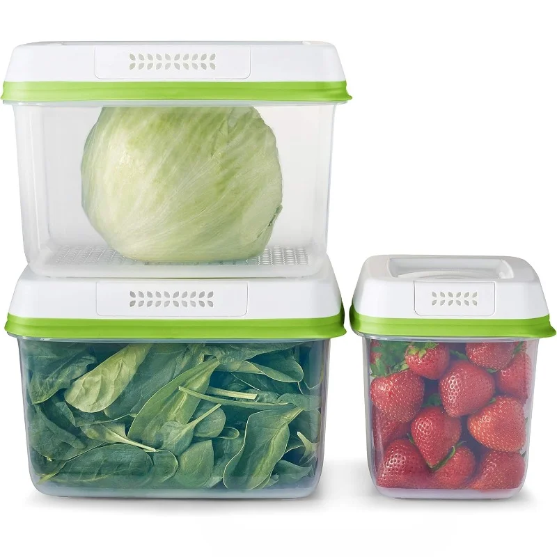 

Produce Saver Containers for Refrigerator with Lids for Food Storage