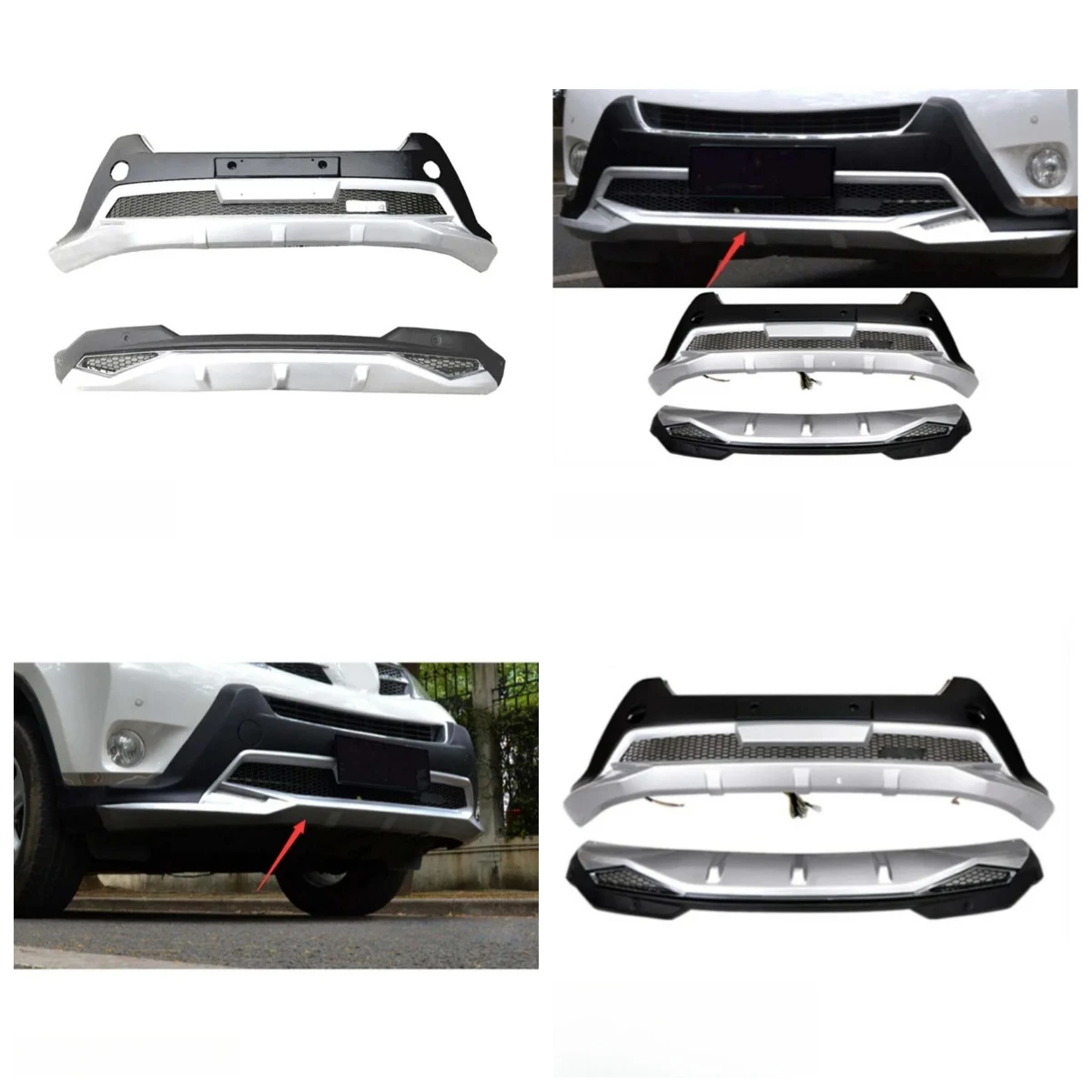 

stlf 2PCS ABS Chrome Bumper Fit Front Rear Board Guard For 2015-2019 highlander