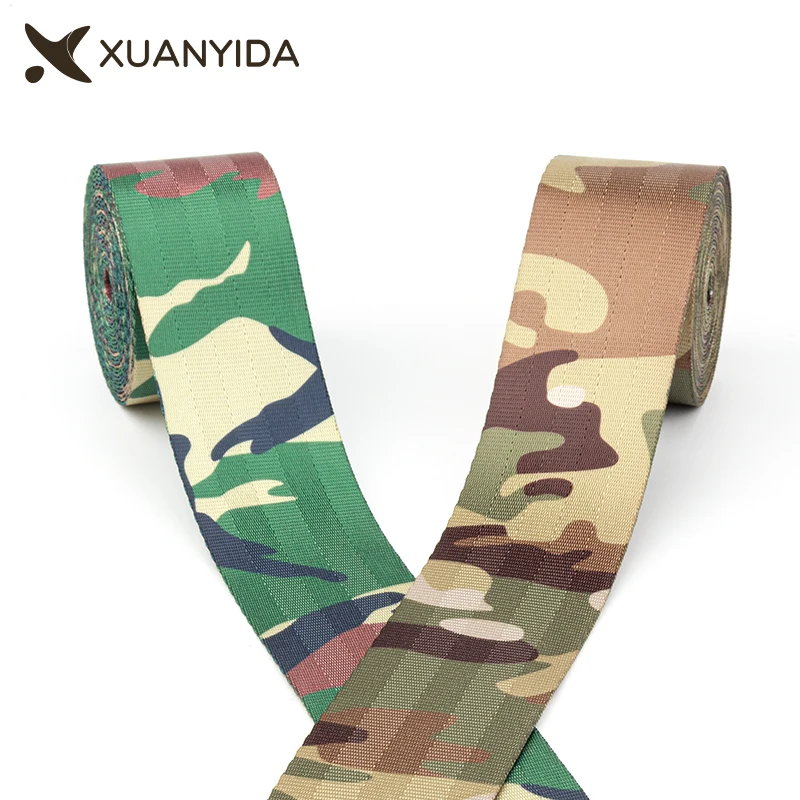 3.6M Camouflage Seat Belt Webbing For Car Modified Seat Safety Belts Universal Racing Cars Seatbelt Strengthen Harness Straps