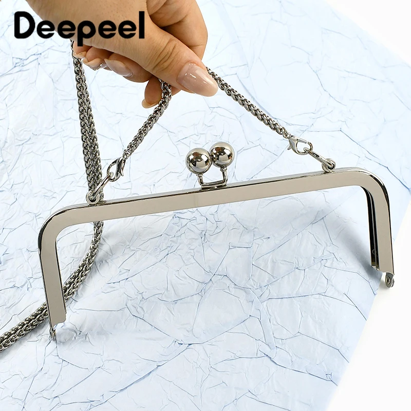 20/25cm bolsos de Metal mango suave monedero marco Clourse Clip beso cierre bolso cartera soportes de tornillo accesorios de bolsa DIY, 1/2/5 Uds