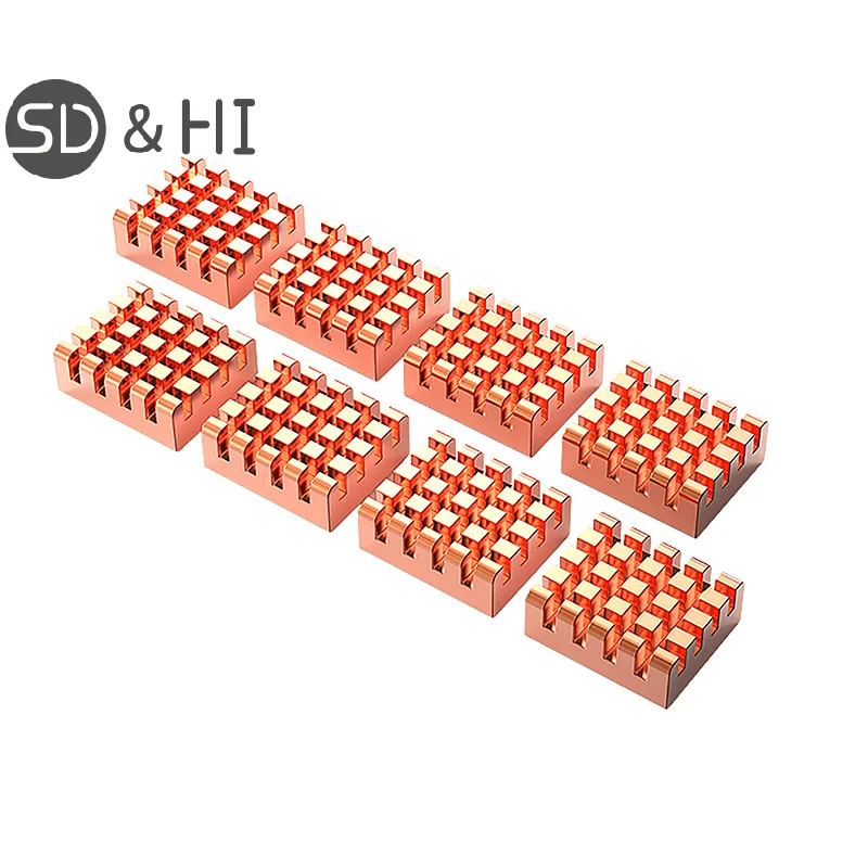 1/8pcs For Motherboard Graphics Card Sound Card Chip Small Heatsink Graphics Memory Heat Sink Pure Copper Heat Sink