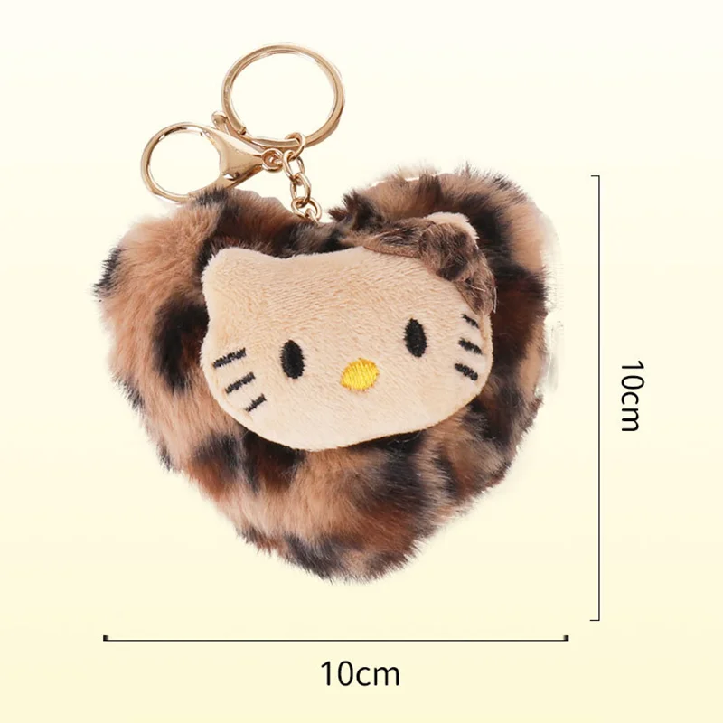 Sanrio Retro leopardo Hello Kitty muñeca llavero colgante Kawaii Kitty gato juguete llaveros bolsos de moda accesorios regalos de cumpleaños
