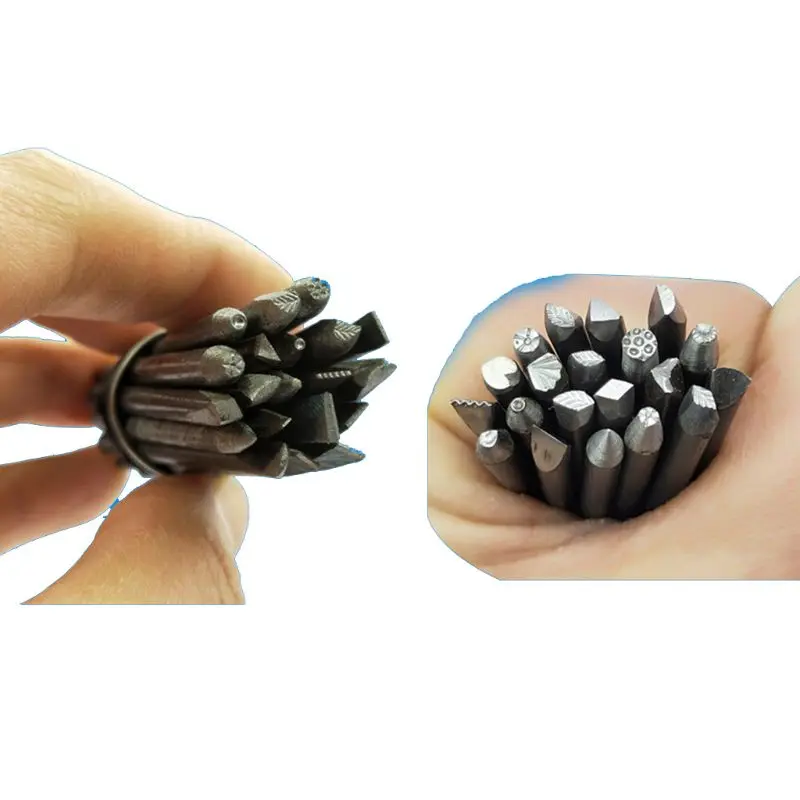 20 Pcs Steel Punches Flower Punch Stamp Set Jewelry Metal Craft Stamping Tools Dropshipping