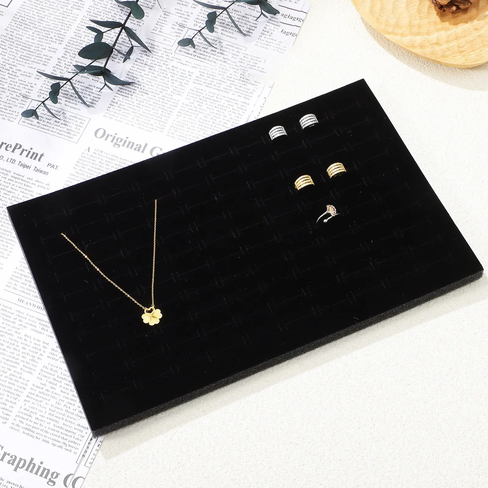 

6Pcs Jewelry Display Pad Insert Ring Tray Earrings Organizer Soft Touch Multi Slot Cushion for Jewelry Box Retail Display