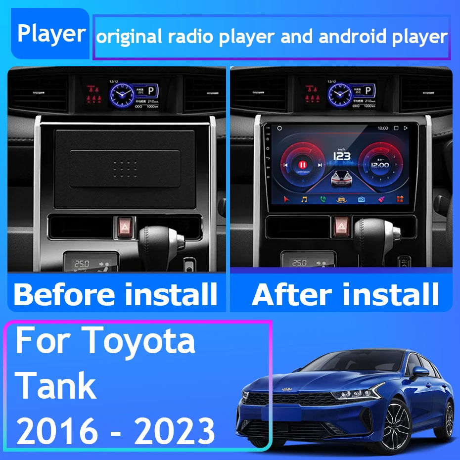 

Автомагнитола для Toyota Tank 2016-2023, Android 13, Carplay, GPS-навигация, Android, стерео экран, № 2DIN, телефон с wi-fi