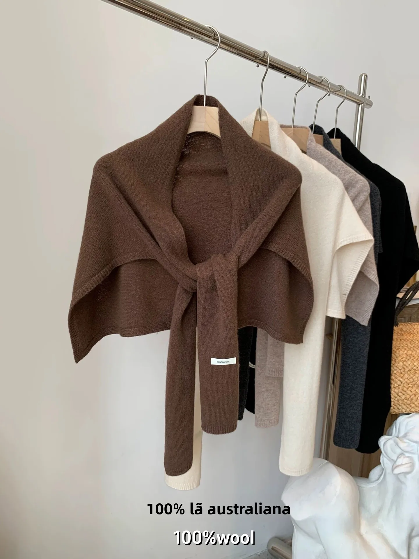 オーストラリア産ウールショール-レディース-夏用-エアコン付きの部屋で肩や首を暖かく保つ-カジュアルで多用途な雰囲気のあるスカーフ-長方形