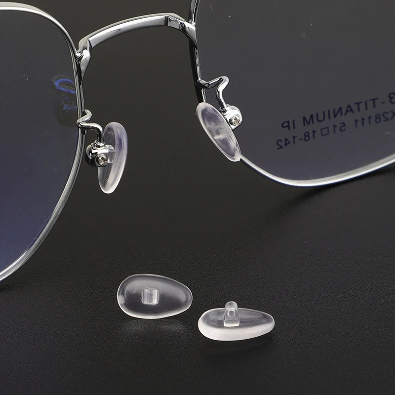 KAMMPT 5/10/20 Pairs Water Drop Shaped Elastic Nose Brackets Oval Transparent Screw-in Glasses Nose Pads for Eyewear Repairing