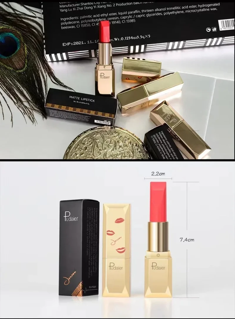 새로운 섹시 누드 26 컬러 화장품 립 스틱 모이스처 라이저 오랫동안 지속되는 입술 Batom 메이크업 매트 블랙 립스틱 방수 메이크업