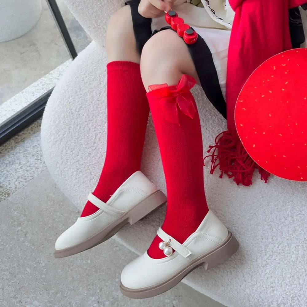 

NEW Warm Children's Socks Cotton Thicken Middle Tube Socks Red New Year Red Socks