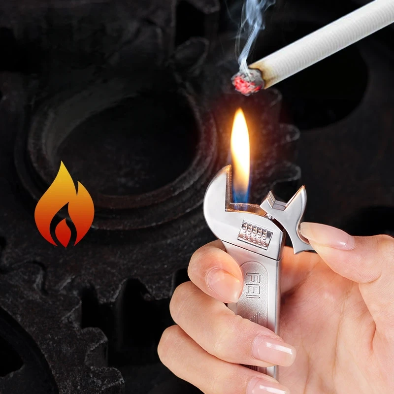 

Новая зажигалка-ключ для сигар, бутановая, с открытым пламенем, прочная, металлическая, ветрозащитная, для сигарет и курительных принадлежностей