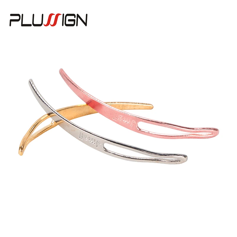 Plussign 3Pcs/Lot Interlocking Needles Crochet Locks For Dreads Braiding Hair Gold Silver Crochet Hook For Hair Extensions