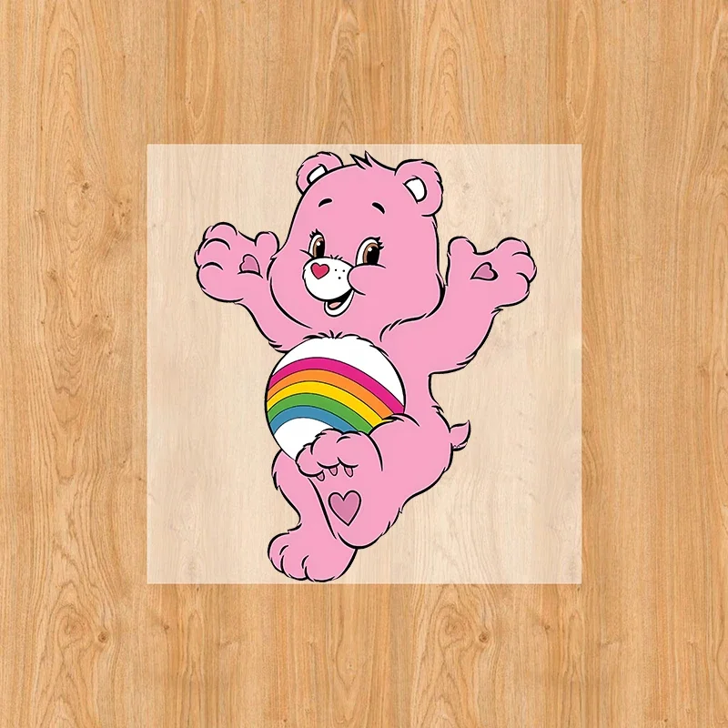 Kawaii Care Bears ความร้อนสติกเกอร์การ์ตูนอะนิเมะสําหรับ T เสื้อ Hoodie เสื้อผ้า DIY เด็กแพทช์เหล็กบน Transfer Applique ของขวัญ