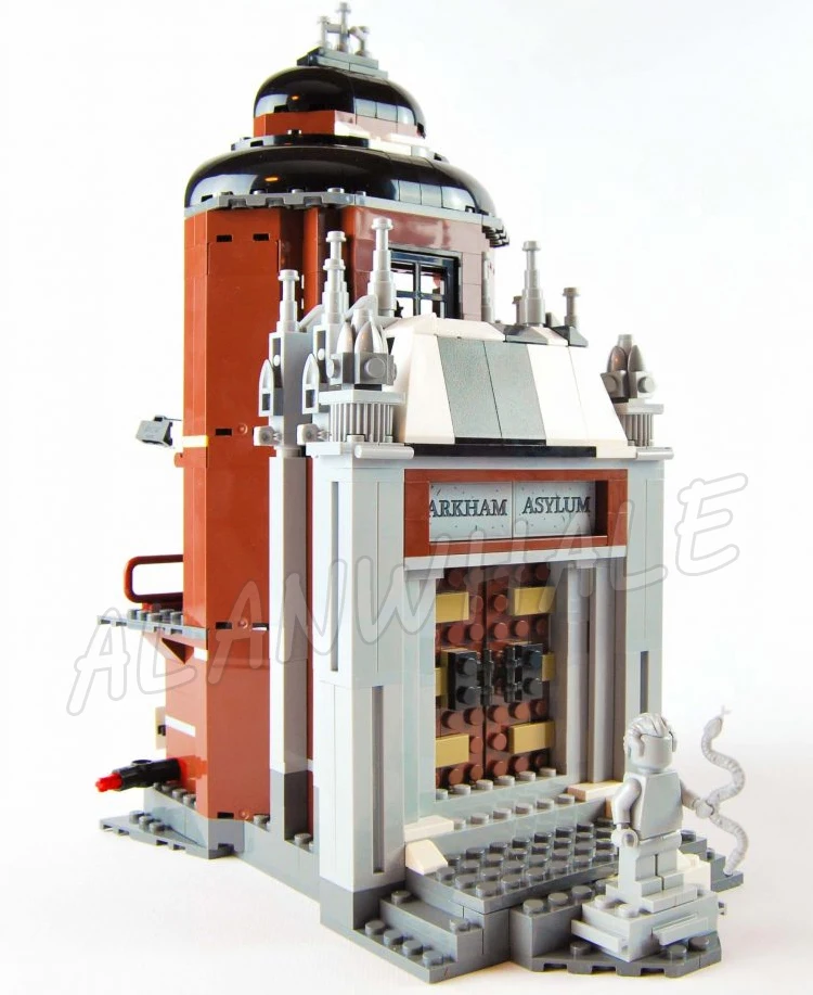 1706 pçs super lutador arkham asilo guarda lookout torre guarda escritório coringa enigma 10741 bloco de construção brinquedo compatível com modelo