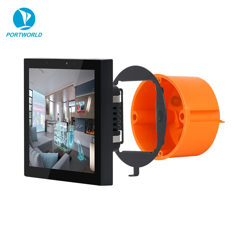 2026Portworld Temperature Sensor High Texture Android Smart Hotel DC/AC 4 Inch KNX Smart Panel