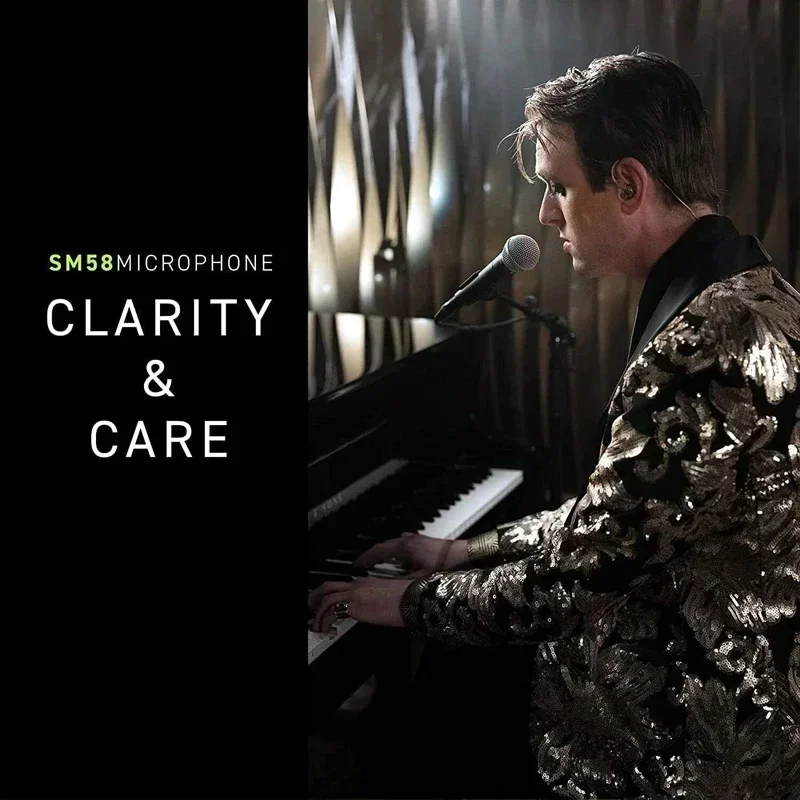 ميكروفون ديناميكي قلبي معدني SM58 لمرحلة الغناء ميكروفون سلكي احترافي لتسجيل صوتي Shure Karaoke BBOX