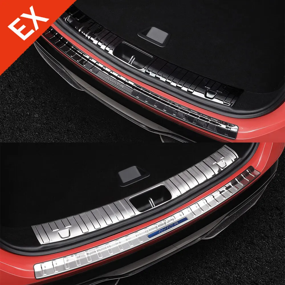 

Для Changan AVATAR 06 2025-2026, аксессуары из нержавеющей стали, черная защитная пластина для заднего багажника автомобиля, защита от ударов/пыли, декоративная крышка