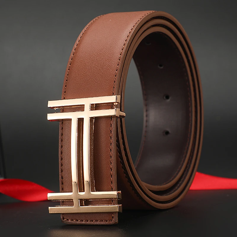 High-Quality Wide Designer Leather Belt for Men