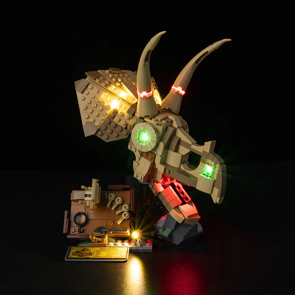 

Lighting Set For LEGO Dinosaur Fossils Triceratops Skull Not Include Building Block (Only Led Light Kit)