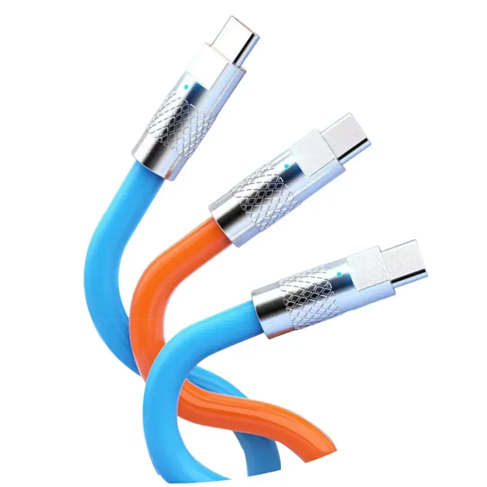 120W Data Cable Fast Charging Silicone Type C To USB Cable For Xiaomi For For Huawei For Samsung Mobile Phones Digital Cables