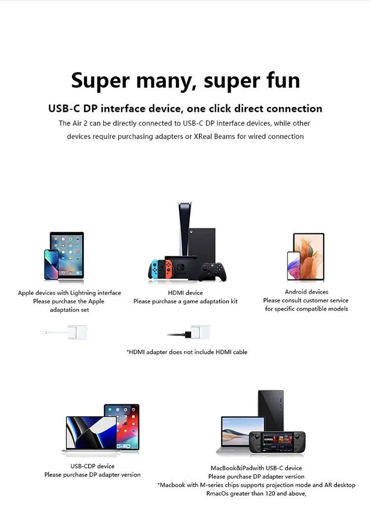 نظارات XREAL Nreal Air 2 Pro الذكية AR HD 130 بوصة شاشة عملاقة فضائية سينما خاصة محمولة عرض 1080 بكسل
