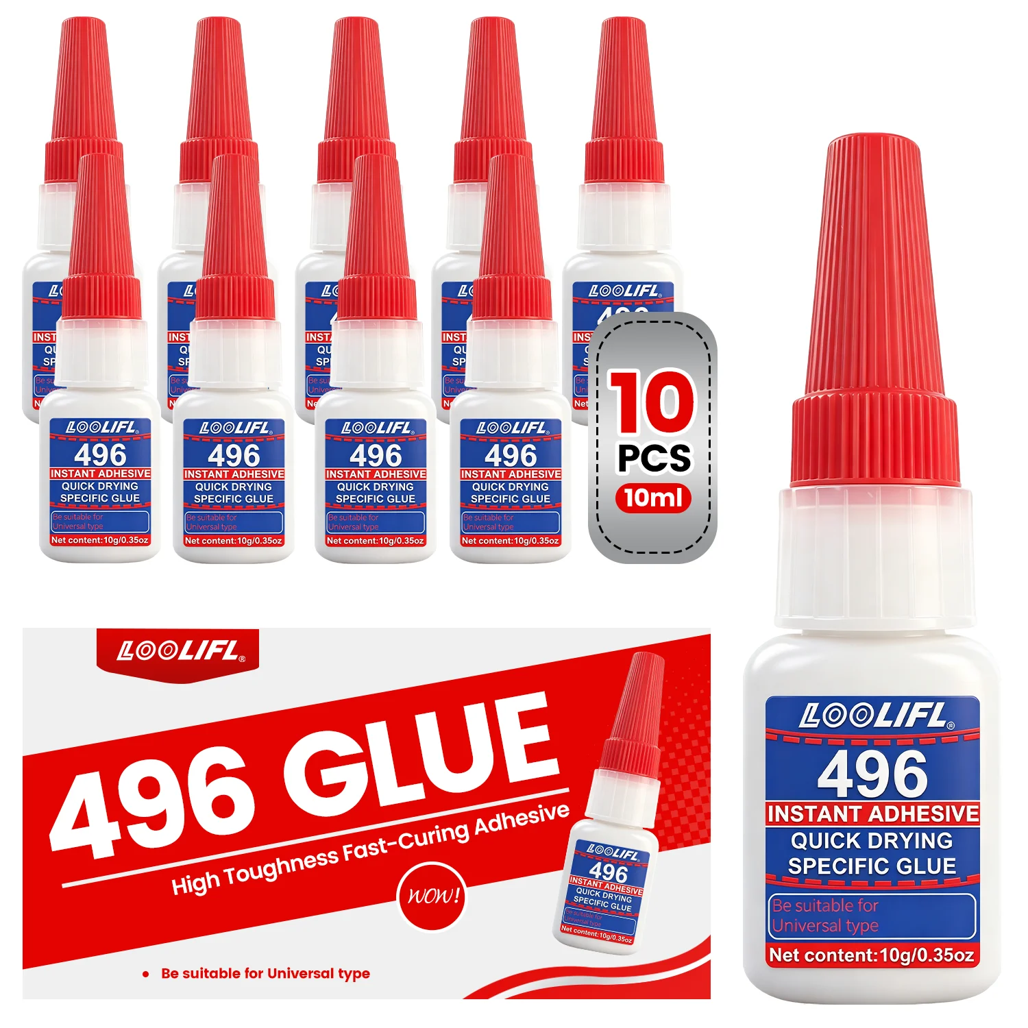 Loolifl Quick-Drying Glue, Dries in 3 Seconds Without Turning White, Strong Adhesive in Just One Step! Compatible with Metal, Plastic, and Wood, Resistant to High and Low Temperatures, Anti-Aging, Precise Application Without Waste Handmade Diy, a Home Repair Tool That Is as Strong as Welding.