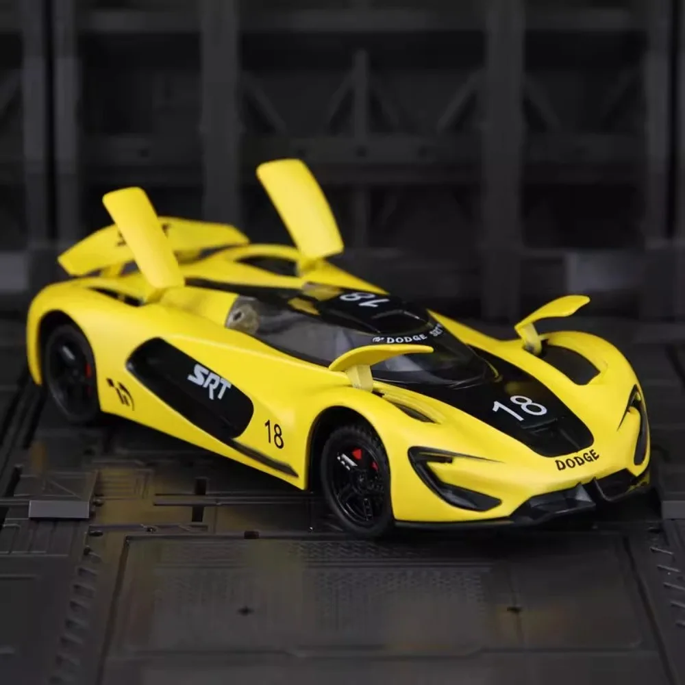 1:32 SRT Tomahawk XVGT Challenger Hellcat Sportwagen Model Speelgoed Deuren Geopend Pull Back Metal Diecast Voertuigen voor Kinderen Geschenken