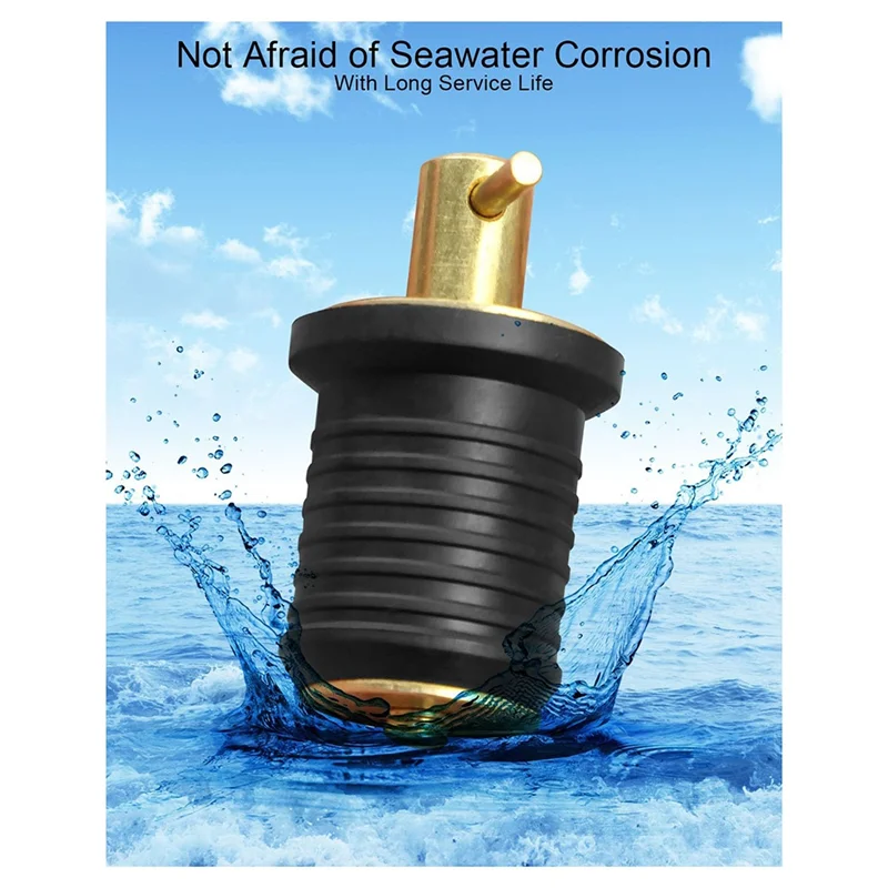 

Brass T-Handle Drain Plug Fit For 1 Inch Diameter Drains, Marine Boat Accessories Drain Plug Twist,4PCS