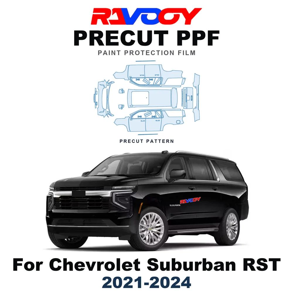 Precut PPF For Chevrolet Suburban RST 2021-2024 8.5mil TPU Paint Protection Film Bumper Headlight Self-Healing Clear Kit Fenders