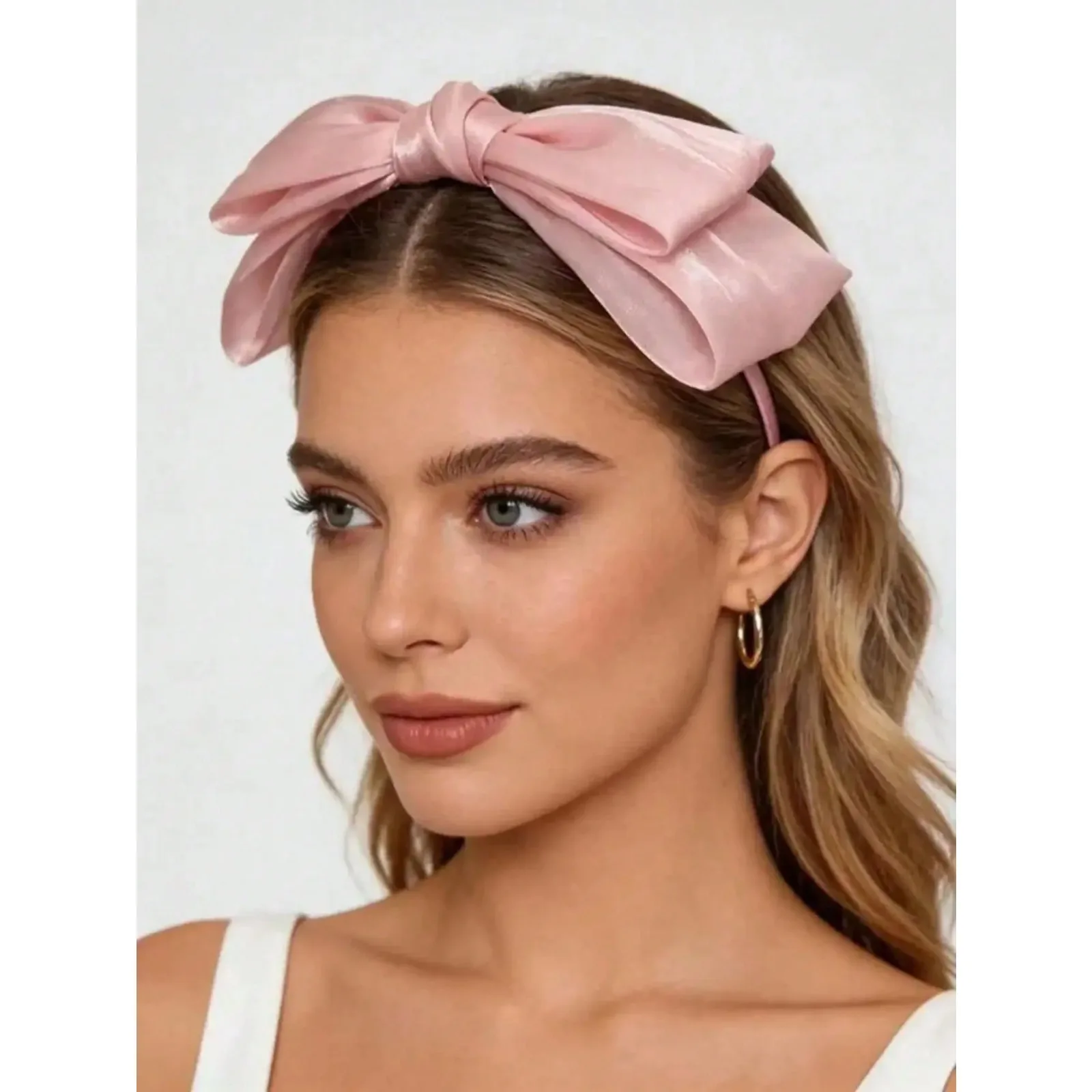 

Women's Polka Dot Solid Color Big Bow Headband Hair Accessory For Daily Use