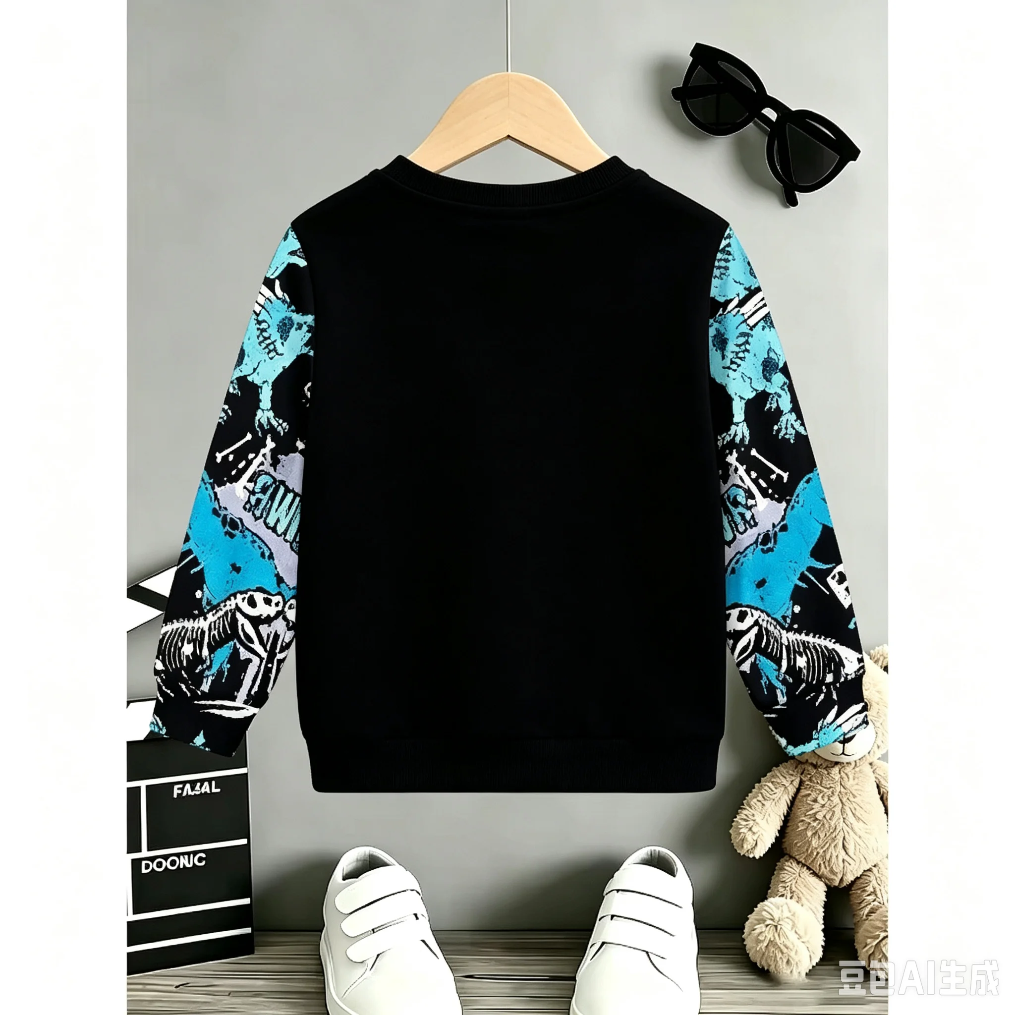 JUNGEN-HOODIE MIT DINOSAURER- UND SPIDER-DRUCK – STILVOLLES, LÄSSIGES OUTDOOR-OUTFIT FÜR HALLOWEEN UND GEBURTSTAGSGESCHENK FÜR KINDER – Detail 4